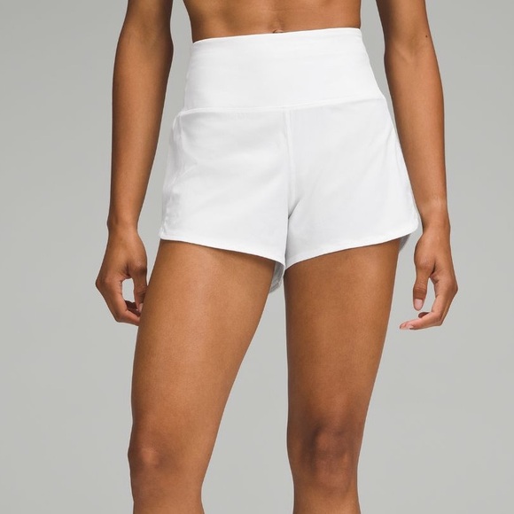 Lululemon White HR Speed Up 4” Shorts Size 4 - Picture 1 of 5
